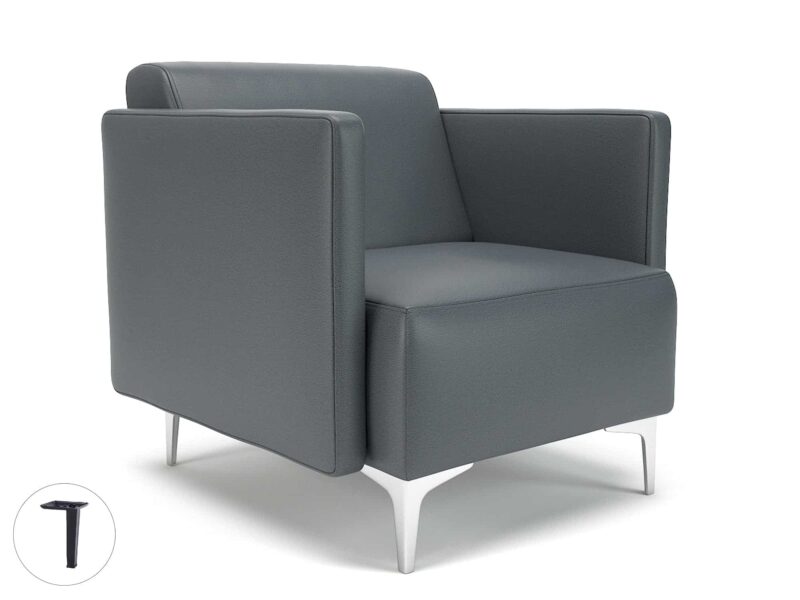 Napa Slim Arm 75cm Wide Armchair in Cristina Marrone Ultima Faux Leather - Image 4