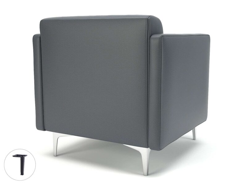 Napa Slim Arm 75cm Wide Armchair in Cristina Marrone Ultima Faux Leather - Image 6
