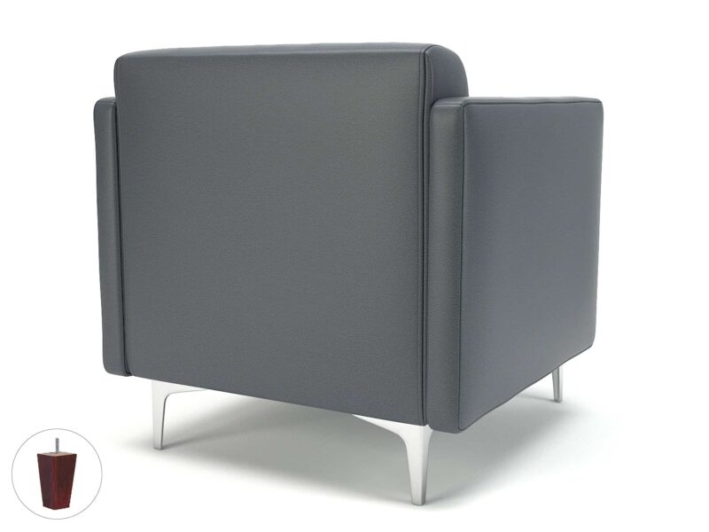 Napa Slim Arm 75cm Wide Armchair in Cristina Marrone Ultima Faux Leather - Image 9