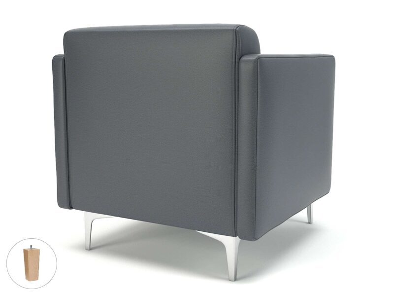 Napa Slim Arm 75cm Wide Armchair in Cristina Marrone Ultima Faux Leather - Image 12
