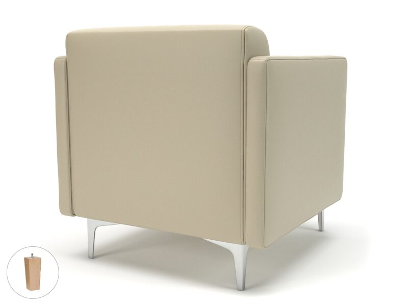 Napa Slim Arm 75cm Wide Armchair in Cristina Marrone Ultima Faux Leather - Image 24