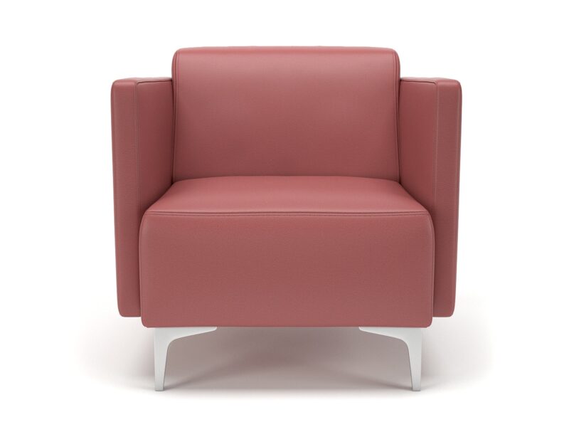 Napa Slim Arm 75cm Wide Armchair in Cristina Marrone Ultima Faux Leather - Image 26