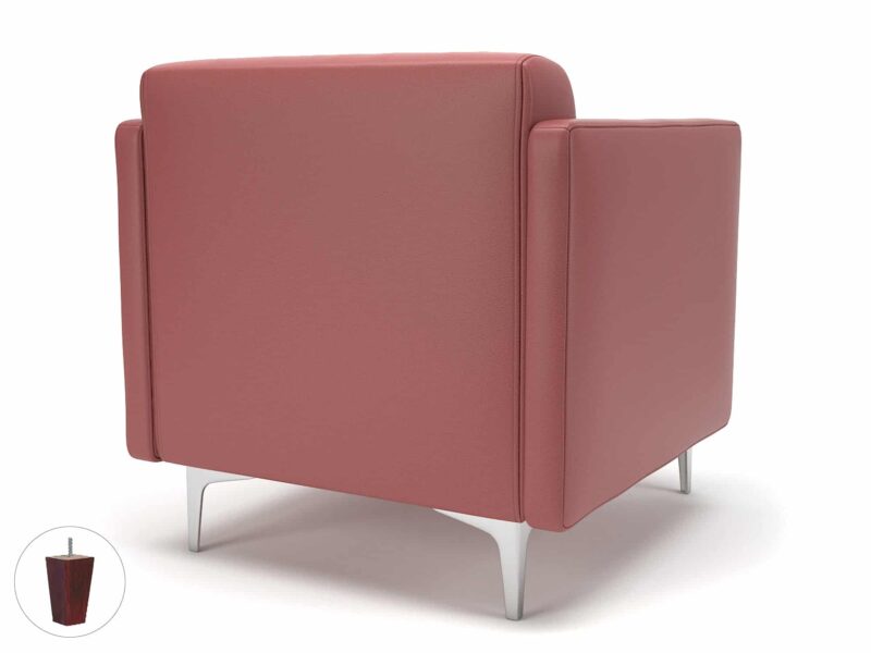 Napa Slim Arm 75cm Wide Armchair in Cristina Marrone Ultima Faux Leather - Image 33