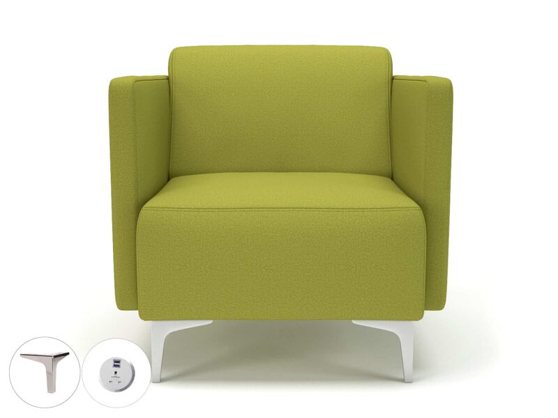 Napa Slim Arm 75cm Wide Armchair in Warwick Dolly Fabric with Socket - Image 2