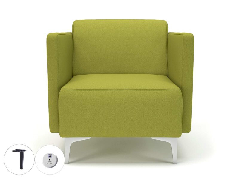 Napa Slim Arm 75cm Wide Armchair in Warwick Dolly Fabric with Socket - Image 5