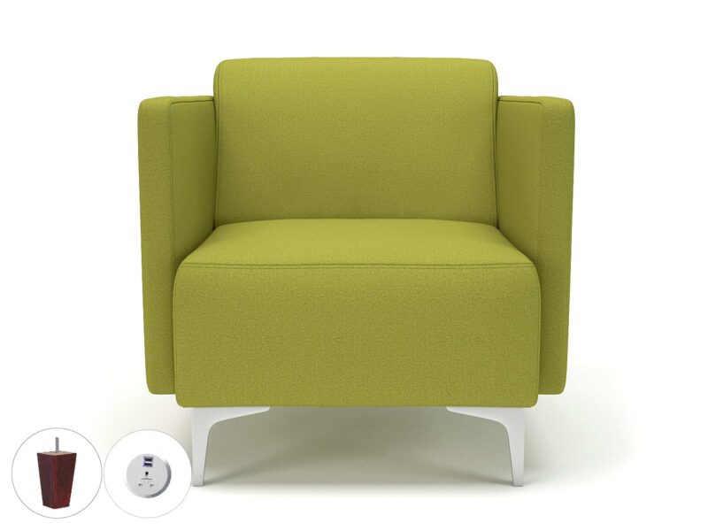 Napa Slim Arm 75cm Wide Armchair in Warwick Dolly Fabric with Socket - Image 8