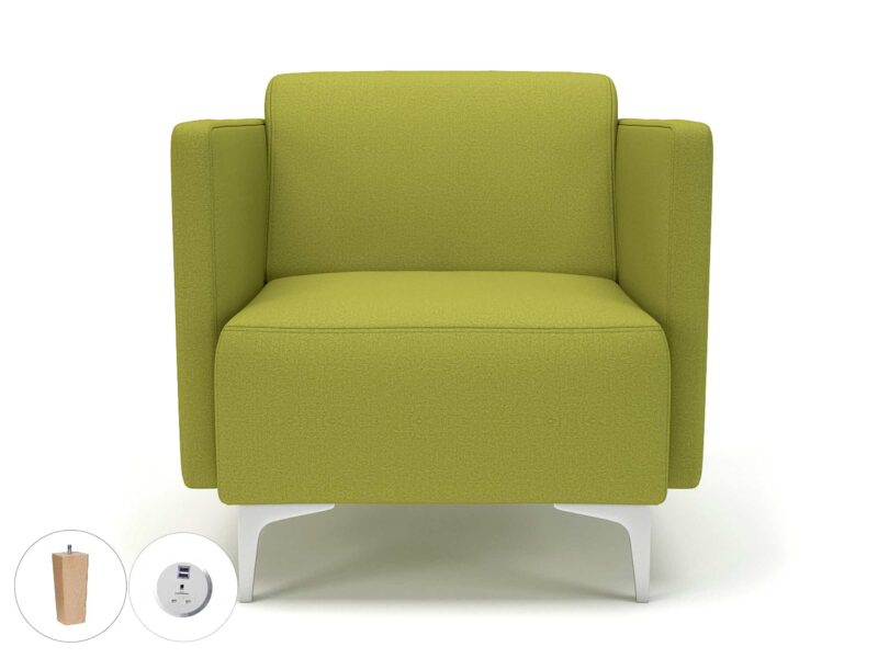 Napa Slim Arm 75cm Wide Armchair in Warwick Dolly Fabric with Socket - Image 11