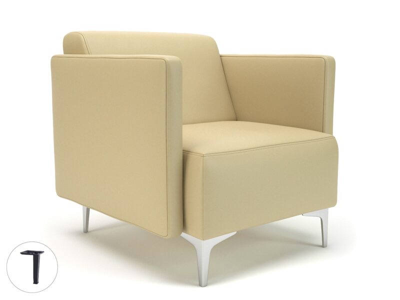 Napa Slim Arm 75cm Wide Armchair in Cristina Marrone Ultima Faux Leather - Image 40