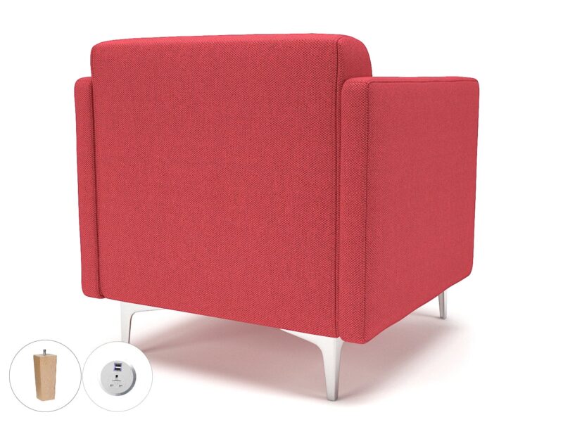 Napa Slim Arm 75cm Wide Armchair in Camira Era Fabric with Socket - Image 12