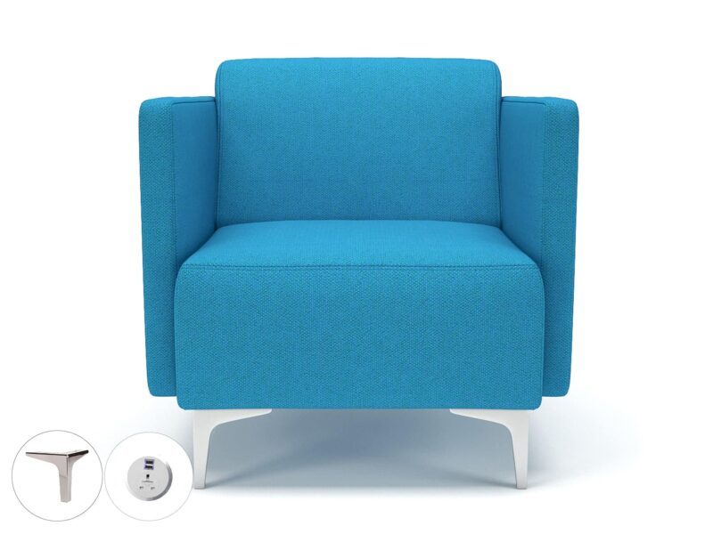 Napa Slim Arm 75cm Wide Armchair in Camira Era Fabric with Socket - Image 14