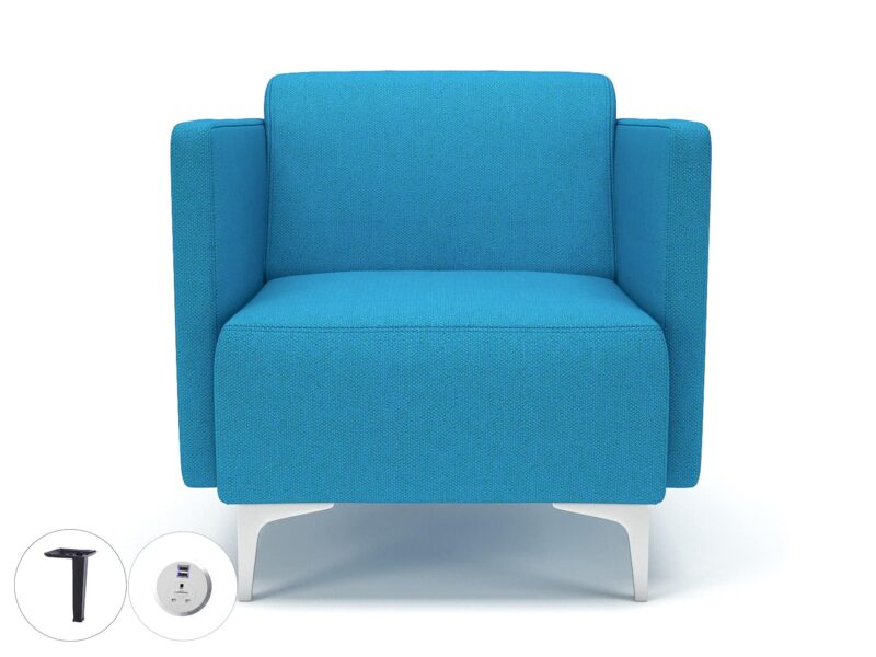 Napa Slim Arm 75cm Wide Armchair in Camira Era Fabric with Socket - Image 17