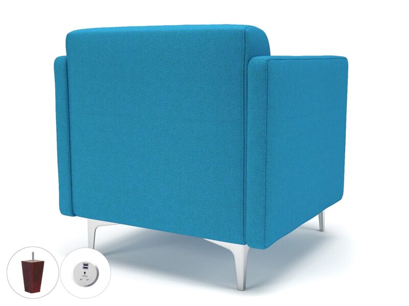 Napa Slim Arm 75cm Wide Armchair in Camira Era Fabric with Socket - Image 21
