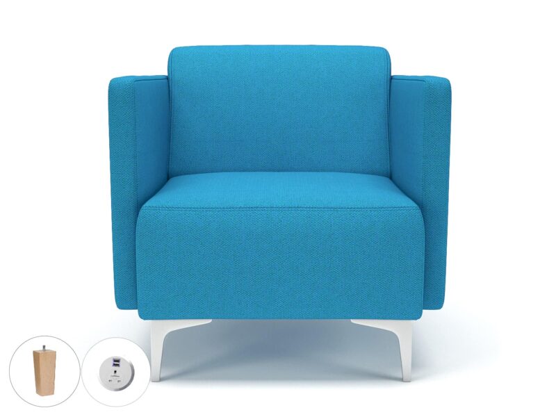 Napa Slim Arm 75cm Wide Armchair in Camira Era Fabric with Socket - Image 23