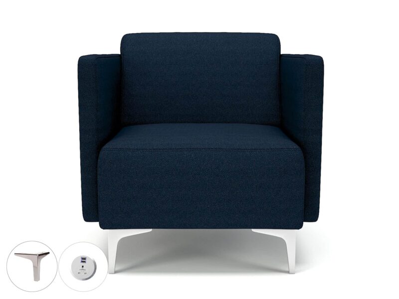 Napa Slim Arm 75cm Wide Armchair in Camira Era Fabric with Socket - Image 26