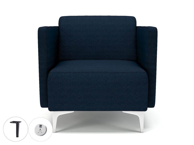 Napa Slim Arm 75cm Wide Armchair in Camira Era Fabric with Socket - Image 29