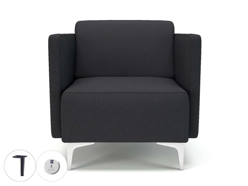 Napa Slim Arm 75cm Wide Armchair in Warwick Dolly Fabric with Socket - Image 17