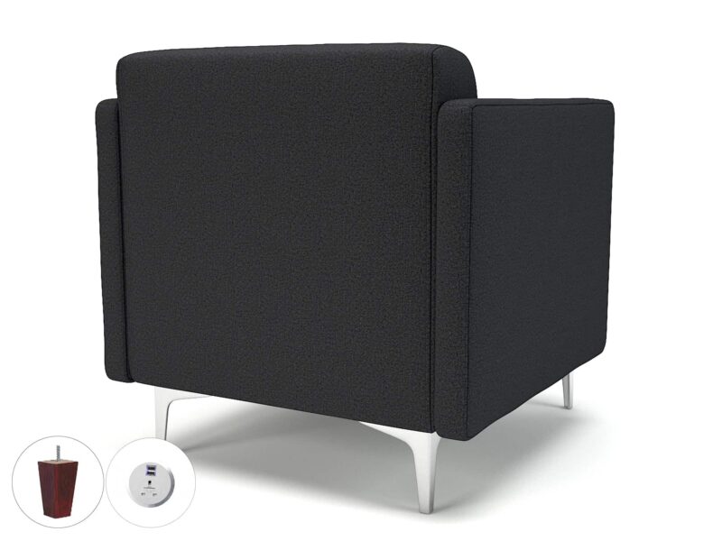 Napa Slim Arm 75cm Wide Armchair in Warwick Dolly Fabric with Socket - Image 21