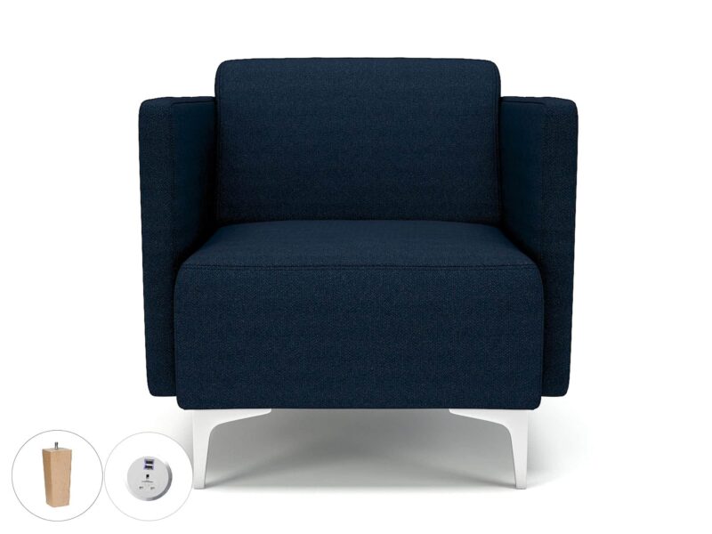 Napa Slim Arm 75cm Wide Armchair in Camira Era Fabric with Socket - Image 35