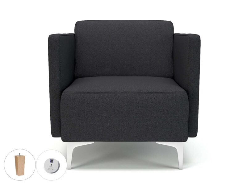 Napa Slim Arm 75cm Wide Armchair in Warwick Dolly Fabric with Socket - Image 23
