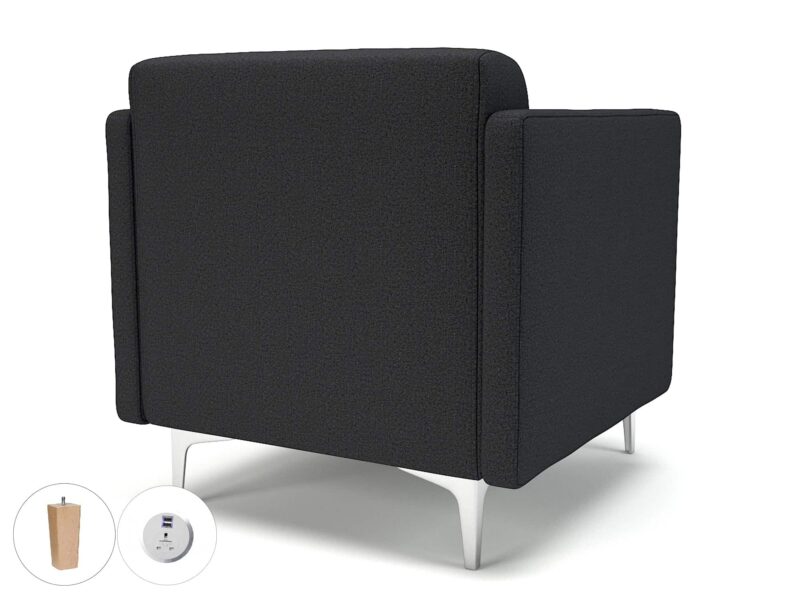 Napa Slim Arm 75cm Wide Armchair in Warwick Dolly Fabric with Socket - Image 24