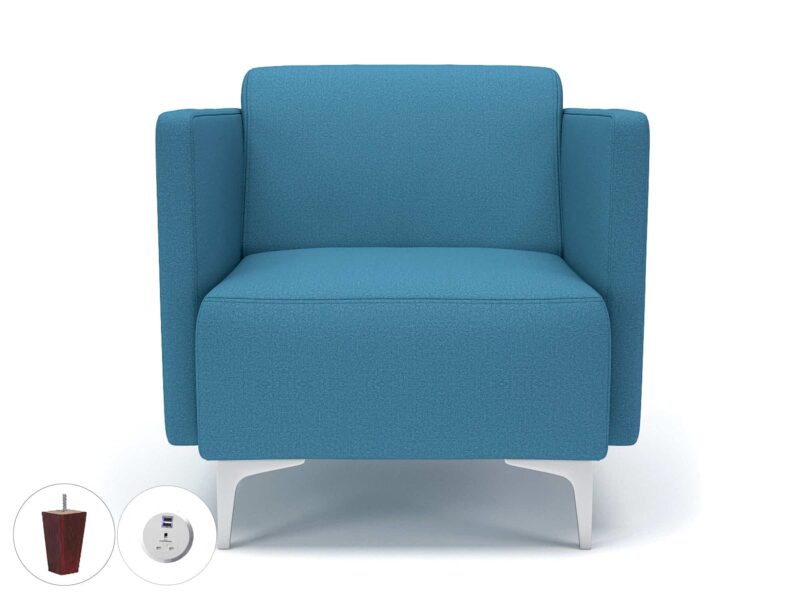Napa Slim Arm 75cm Wide Armchair in Warwick Dolly Fabric with Socket - Image 32