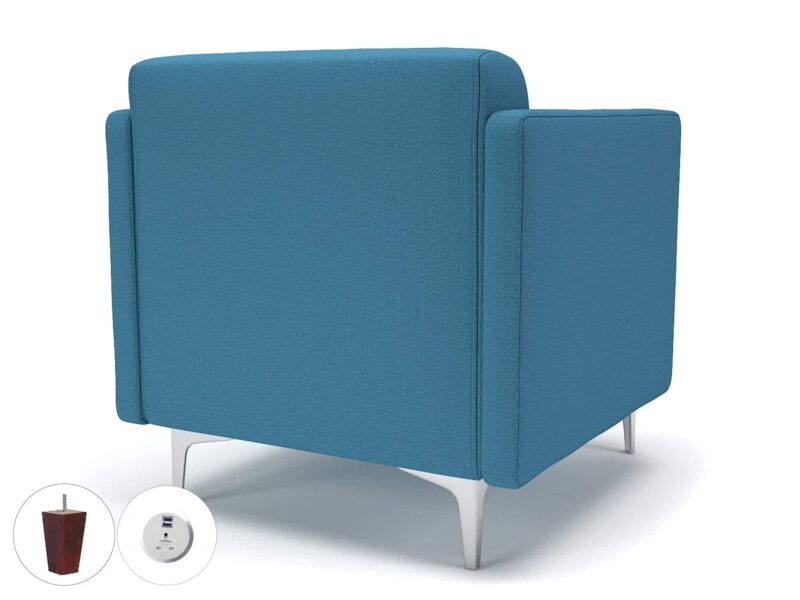 Napa Slim Arm 75cm Wide Armchair in Warwick Dolly Fabric with Socket - Image 33