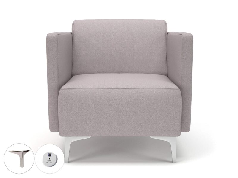 Napa Slim Arm 75cm Wide Armchair in Warwick Dolly Fabric with Socket - Image 38