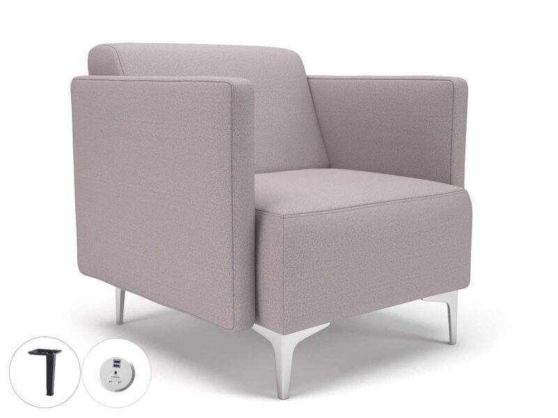 Napa Slim Arm 75cm Wide Armchair in Warwick Dolly Fabric with Socket - Image 40