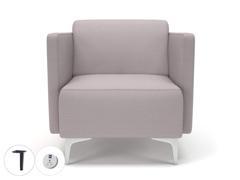 Napa Slim Arm 75cm Wide Armchair in Warwick Dolly Fabric with Socket - Image 41
