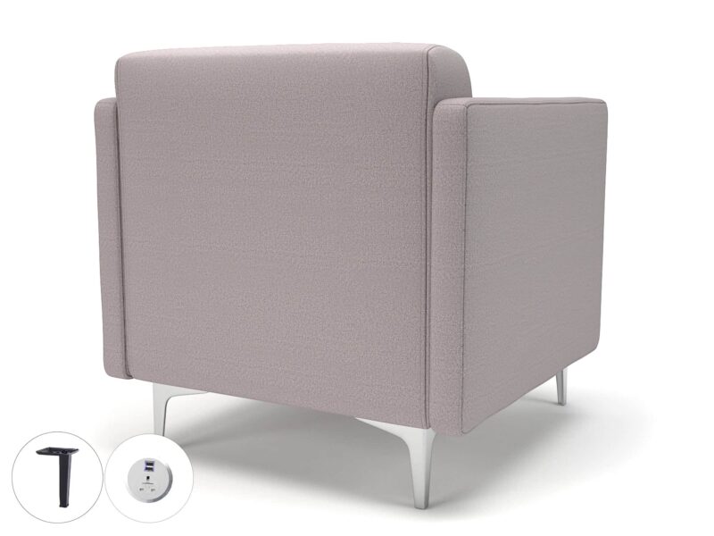 Napa Slim Arm 75cm Wide Armchair in Warwick Dolly Fabric with Socket - Image 42