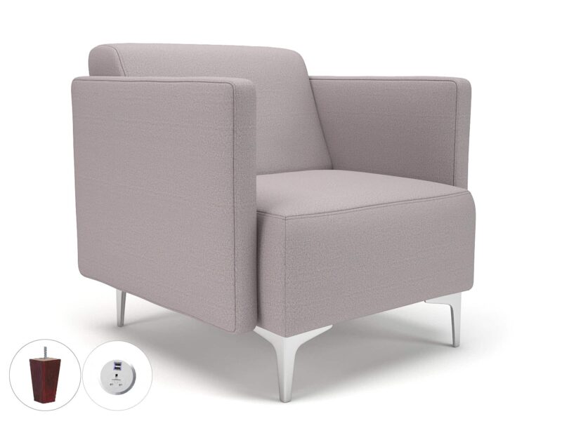 Napa Slim Arm 75cm Wide Armchair in Warwick Dolly Fabric with Socket - Image 43