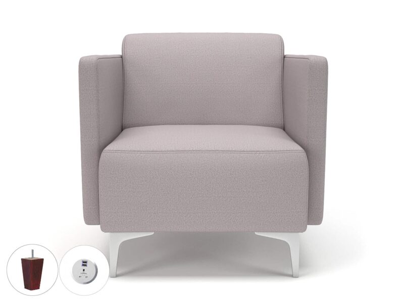 Napa Slim Arm 75cm Wide Armchair in Warwick Dolly Fabric with Socket - Image 44