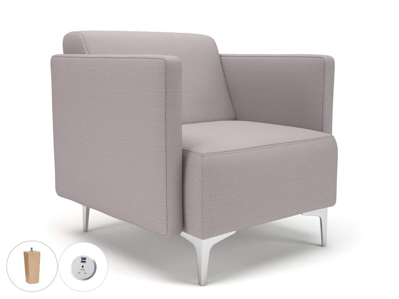 Napa Slim Arm 75cm Wide Armchair in Warwick Dolly Fabric with Socket - Image 46