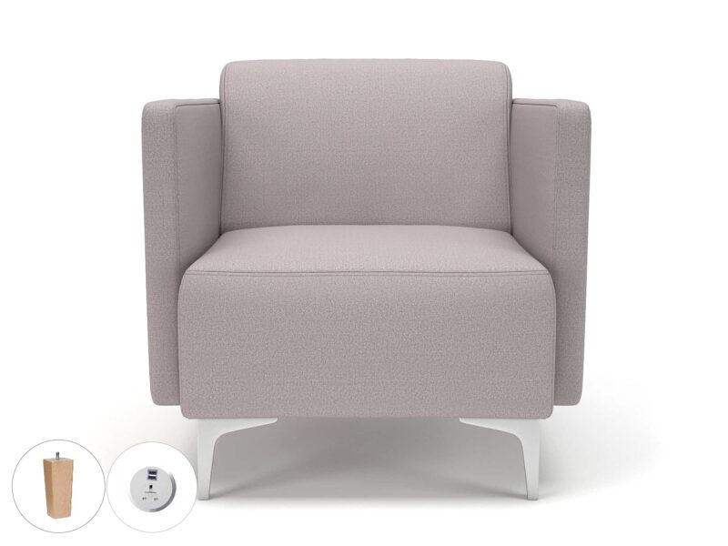 Napa Slim Arm 75cm Wide Armchair in Warwick Dolly Fabric with Socket - Image 47
