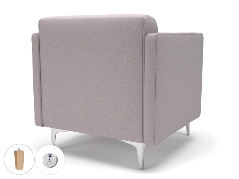 Napa Slim Arm 75cm Wide Armchair in Warwick Dolly Fabric with Socket - Image 48