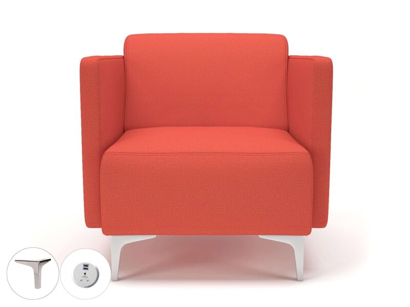 Napa Slim Arm 75cm Wide Armchair in Warwick Dolly Fabric with Socket - Image 50