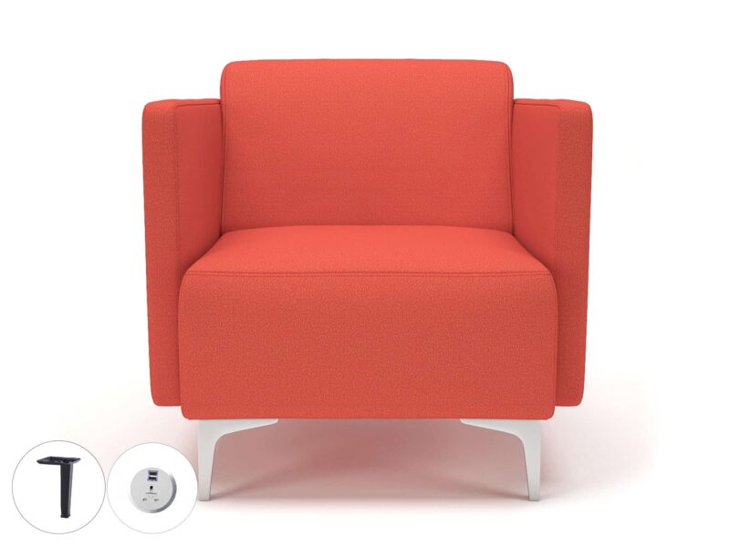 Napa Slim Arm 75cm Wide Armchair in Warwick Dolly Fabric with Socket - Image 53