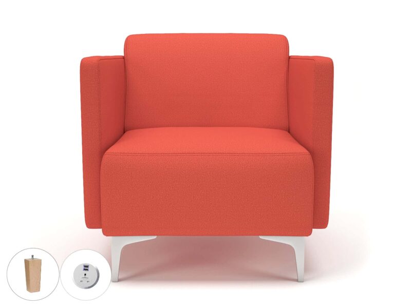 Napa Slim Arm 75cm Wide Armchair in Warwick Dolly Fabric with Socket - Image 59