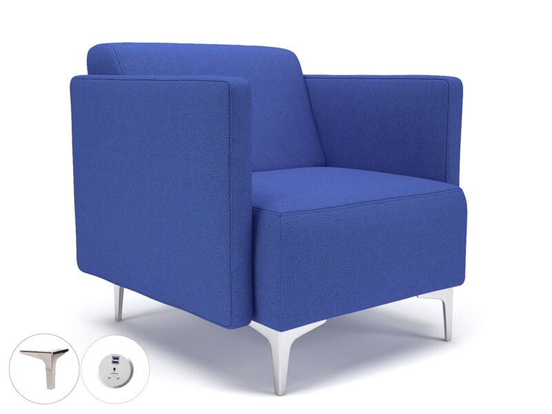 Napa Slim Arm 75cm Wide Armchair in Camira Era Fabric with Socket - Image 49