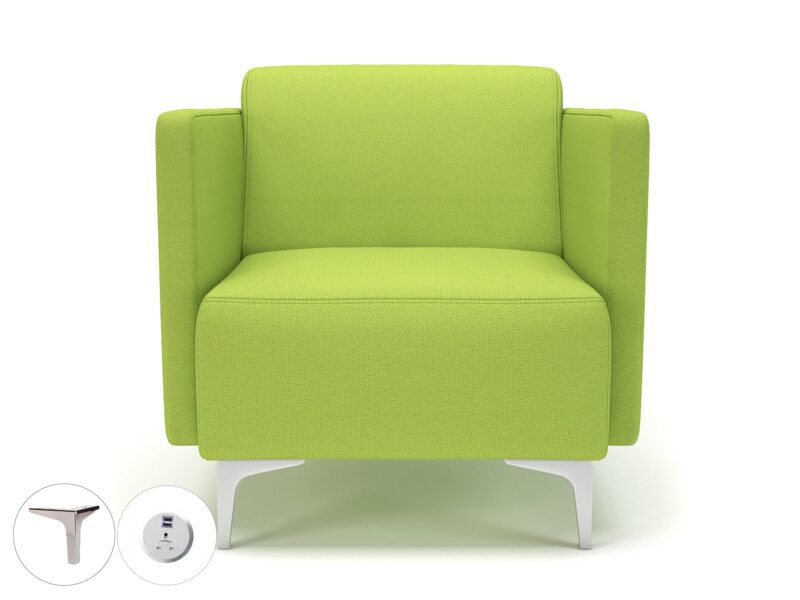 Napa Slim Arm 75cm Wide Armchair in Camira Era Fabric with Socket - Image 62