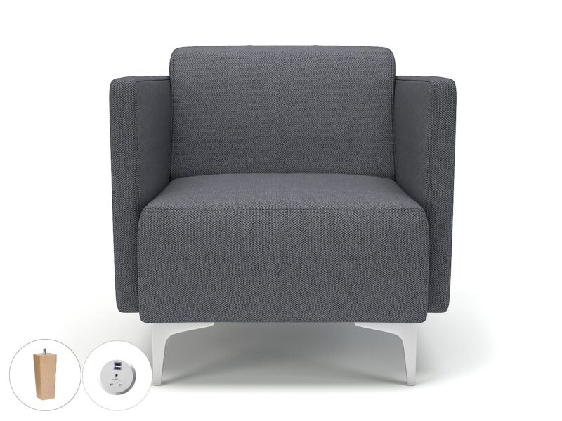 Napa Slim Arm 75cm Wide Armchair in Camira Era Fabric with Socket - Image 83