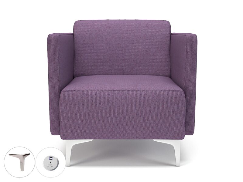 Napa Slim Arm 75cm Wide Armchair in Camira Era Fabric with Socket - Image 86
