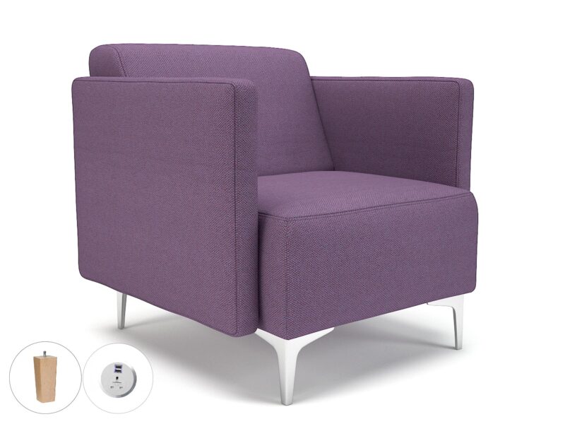 Napa Slim Arm 75cm Wide Armchair in Camira Era Fabric with Socket - Image 94