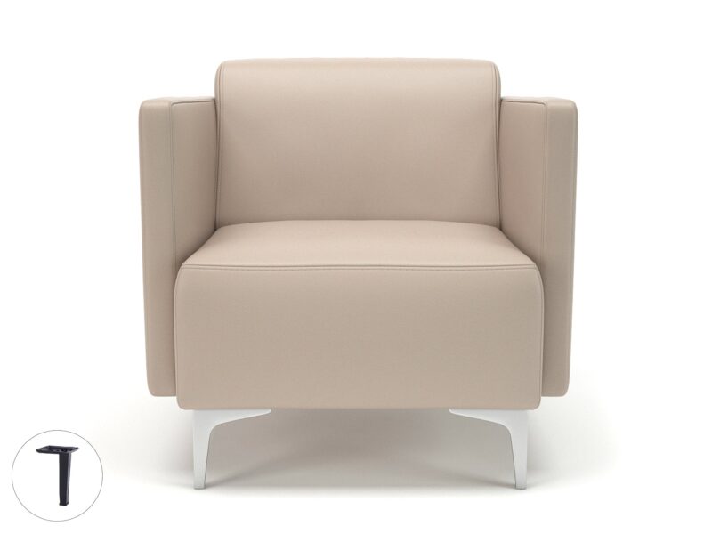 Napa Slim Arm 75cm Wide Armchair in Cristina Marrone Ultima Faux Leather - Image 65