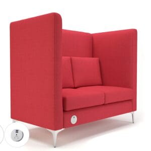 Altus 128cm Wide Privacy Booth in Camira Era Fabric with Socket