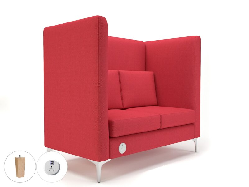 Altus 128cm Wide Privacy Booth in Camira Era Fabric with Socket - Image 13