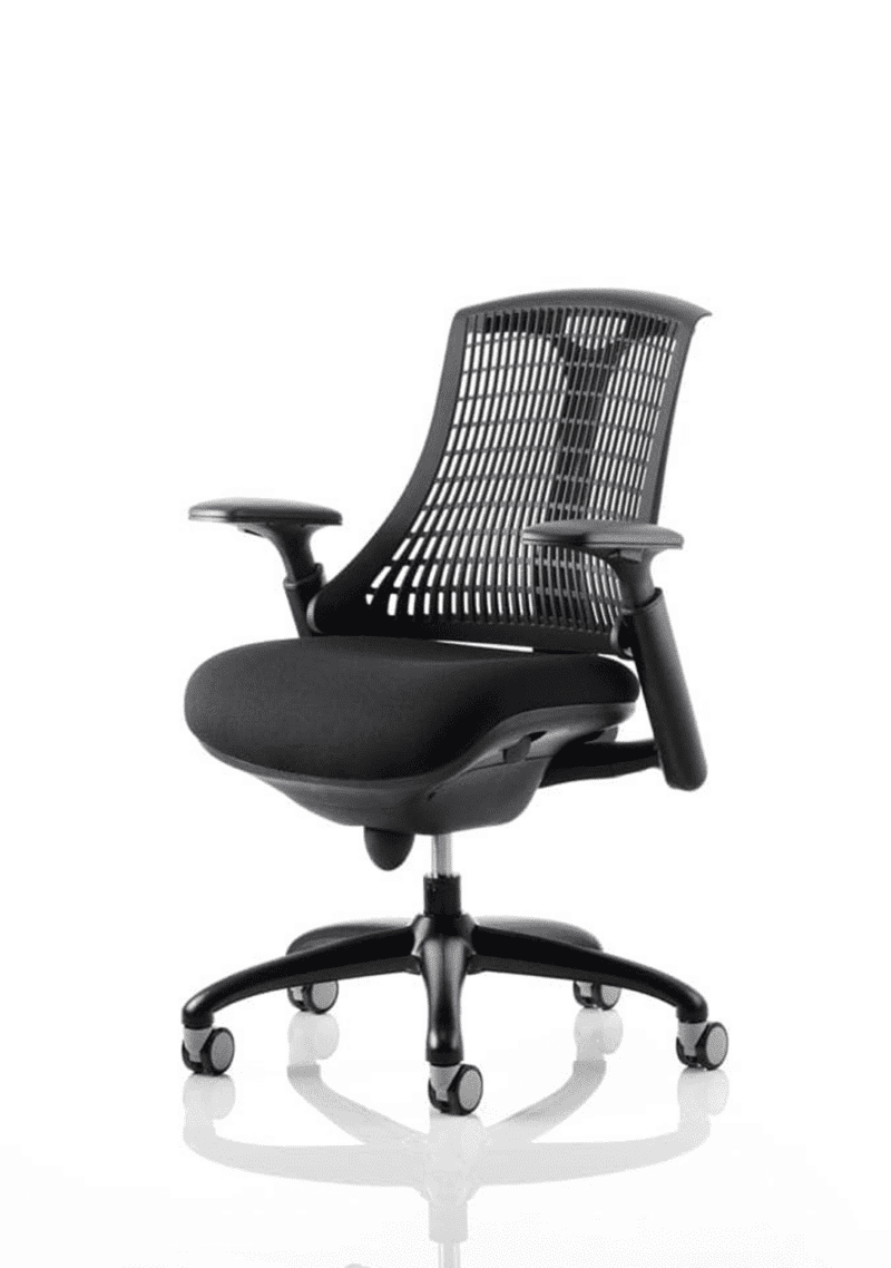 Flex Medium Back Black Frame Task Operator Office Chair with Arms - Image 2