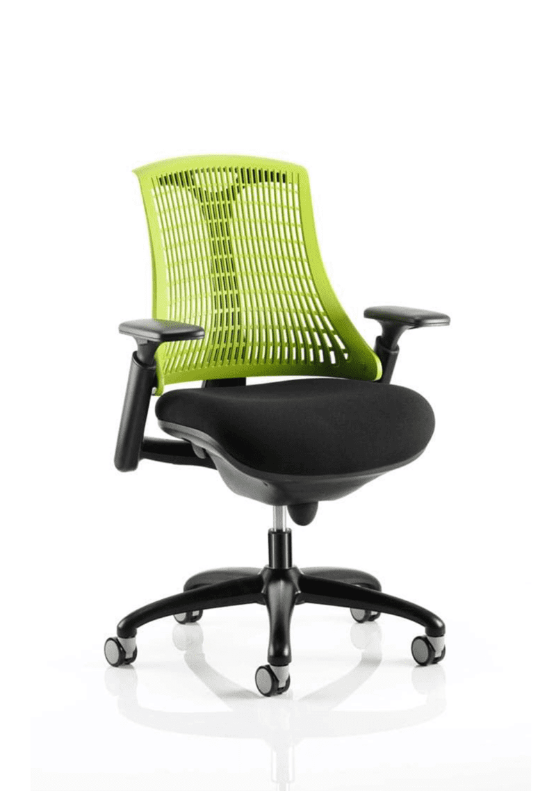 Flex Medium Back Black Frame Task Operator Office Chair with Arms - Image 3