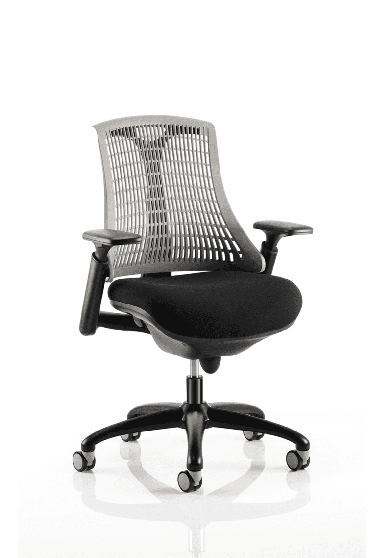 Flex Medium Back Black Frame Task Operator Office Chair with Arms - Image 7