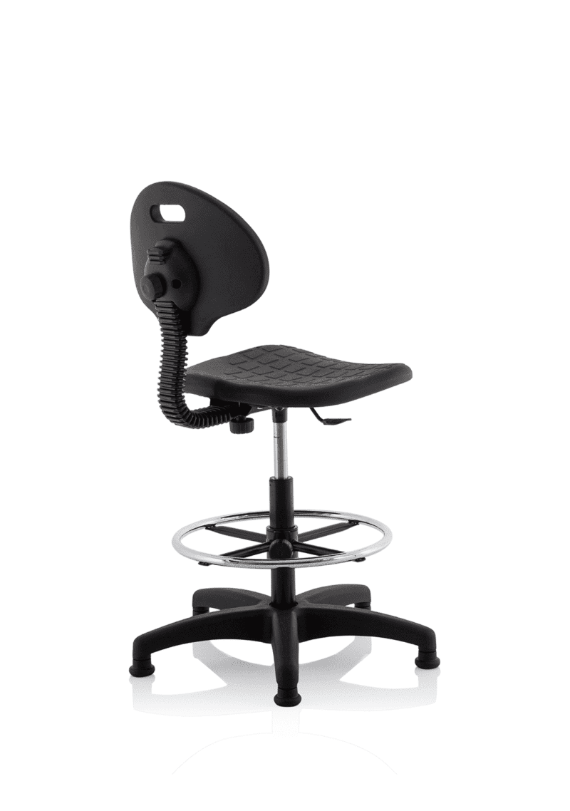 Malaga Polyurethane Medium Back Hi Rise Draughtsman Task Operator Office Chair - Image 7